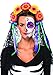 Leg Avenue Women's Day Of The Dead Flower Headband with Lace Veil Costume Accessory