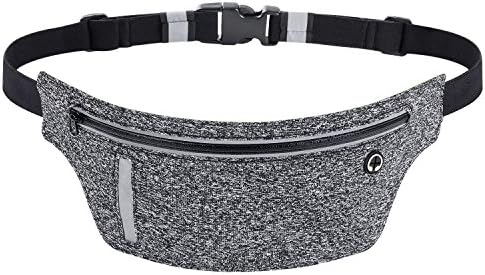 Sport Running Belt Lightweight Fanny Waist Pack Bag Outdoor Adjustable Waterproof Runner Pouch for iPhone 6/6s plus/7/x/8plus and Android Cellphones (gray)