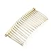 Linsoir Beads Simple Design 20 Teeth Hair Combs Pin 6pcs/lot 3.6cmX7.5cm Gold Color