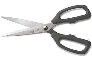 TECHEF Kitchen Shears, All Purpose Scissors, Dishwasher Safe, Heavy Duty Meat Scissors Poultry Shears, Stainless Steel, Made in Korea (Dark Gray)