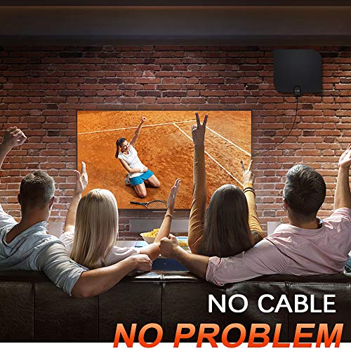[2019 Upgraded] HDTV Antenna,Indoor Digital TV Antenna Amplified Support 4K 1080P Free HD VHF Uhf & All Older TV's Digital Antenna with Amplifier Signal Booster,17ft Coax Cable (100Miles) - Thumbnail 6