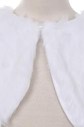 White Faux Fur Pearl Button Special Occasion Shrug