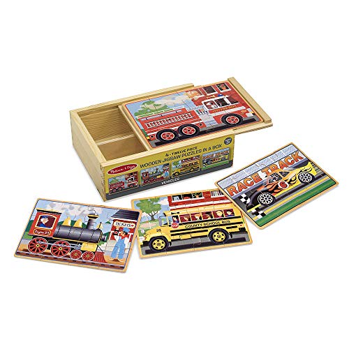 4 Melissa+Doug+Vehicles+Puzzles+Storage