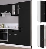 vidaXL Kitchen Cabinet Sideboard Black Chipboard 60x57x207 cm view 2