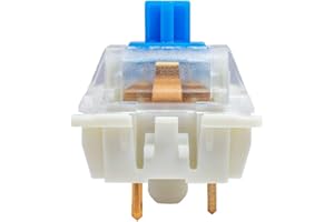 Granvela KS-9 Standard MX Blue Switches for Mechanical Keyboards, 20-Pack Clicky Tactile 3-pin White-Shell Supporting SMD RGB Light