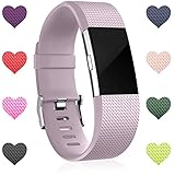 Wepro Replacement Bands for Fitbit Charge 2 HR, Buckle, Lavender, Small