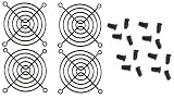 80mm Black Fan Grill (4 Pack)