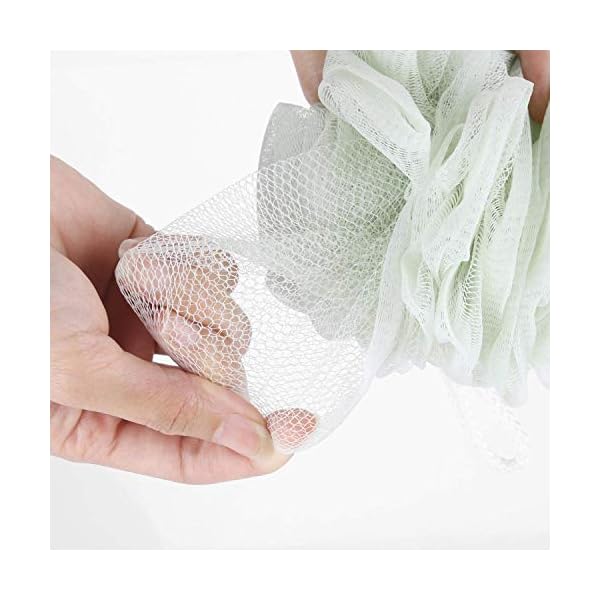 Tbestmax 4 Pack Mesh Pouf Bath Sponge - Mesh Loofah Body Exfoliating Shower Ball Shower Sponge