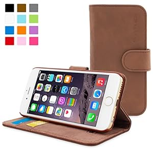 英国Snugg製 iPhone6用 PUレザー手帳型ケース 生涯補償付き（ブラウン）