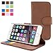 Snugg iPhone 6 / 6S Wallet Case – Leather Card Case Wallet with Handy Stand Feature – Legacy Series Flip Phone Case Cover in Distressed Brown