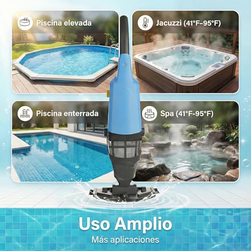 Pool Vacuum Cleaner with Battery, Cordless Pool Cleaner with 90 Minutes Runtime, Pool Vacuum, 4088L/h, Strong Suction, Fast Dirt Removal