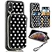 iPhone Xs Max Case, iPhone Xs Max Wallet Case with Credit Card Holder Slot Leather Wallet Zipper Pocket Purse Handbag Wrist Strap Case for Apple iPhone Xs Max - 6.5 inch 2018 - Polka Dots