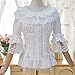 Smiling Angel Ruffle Retro Chiffon Half Sleeve Victorian Lolita White Blouse (XXL)