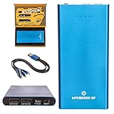 bPowered UP® ZOOM Highest Rated Power Bank - Premium Ultra-thin Portable External Battery Charger - TRUE-12000 mAh - DUAL USB - Works on all Cell Phones & Tablets - iPhone, Samsung, iPads - $20 Aluminum 3-in-1 Cord with Lightening Plug Included - (Blue)
