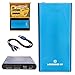 bPowered UP – Premium Ultra-thin Portable External Battery Charger - TRUE-12000 mAh - DUAL USB - - $20 Aluminum 3-in-1 Cord with Lightening Plug Included - (Blue)