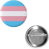Transgender Classic Trans Pride Flag Pin 2.25” Round Circle Shape Metal Button Pin Badge Pinback 2.25 inch Pin 57 mm 5.7 cm