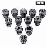 KingFurt ER16 Collet Set, 12PCS ER16 Collet Chuck ER-16 Spring Collet for CNC Milling Lathe Engraving Tool Holder Gripping Range 1/32