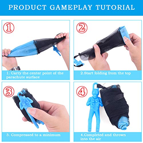 BUYGOO 6PCS Parachute Toys Tangle Free Throwing Hand Throw Parachute Army Man Toss It Up and Watching Landing Outdoor Toys for Kids