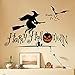 DNVEN 27 inches x 19 inches Happy Halloween Pumpkins Spooky Cemetery Witch and Bats Tomb Wall Decals Window Stickers Halloween Decorations for Kids Rooms Nursery Halloween Party