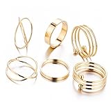 Beydodo Midi Ring Set 6 Pieces Polished Ring Size 7