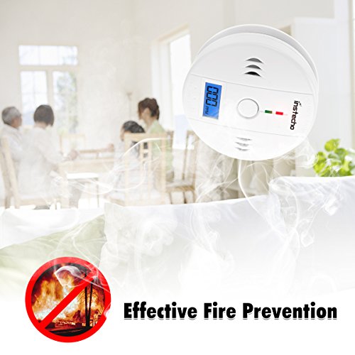 CO Detector, AUKA Monoxide Alarm LCD Portable Security Gas CO Monitor, Battery Powered-2 Pack with UL2034 Listed (3AABattery not included)