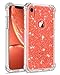 LONTECT Compatible iPhone Xr Case Glitter Crystal Clear Sparkle Bling Heavy Duty Hybrid Sturdy Armor High Impact Shockproof Protective Cover Case for Apple iPhone Xr 6.1 2018, Clear/Silver Glitter