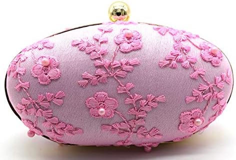 TOOBAHandicraft Hand Embroidered Box Clutch Bag Purse for Bridal, Casual, Wedding