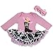 Baby Cow Printed Cowgirl Cowboy Boots Bodysuit Tutu