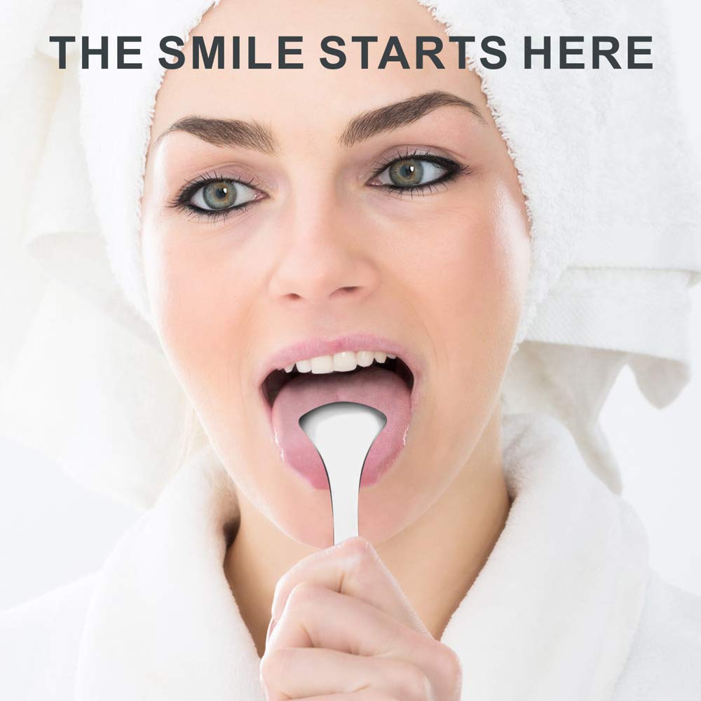 Tongue Cleaner Scraper, Surgical Stainless Steel Tongue Brush Professional Eliminate Bad Breath, Rustproof Tongue Scrapers Reusable Lifetime Dental Scraper