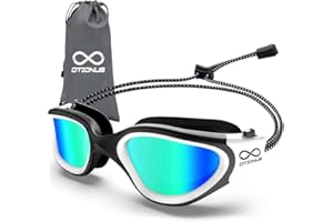 Otionus Swim Goggles, Polarized Adult Swimming Goggles Bungee Strap No Hair Pulling Anti-fog Pool Goggles for Men Women