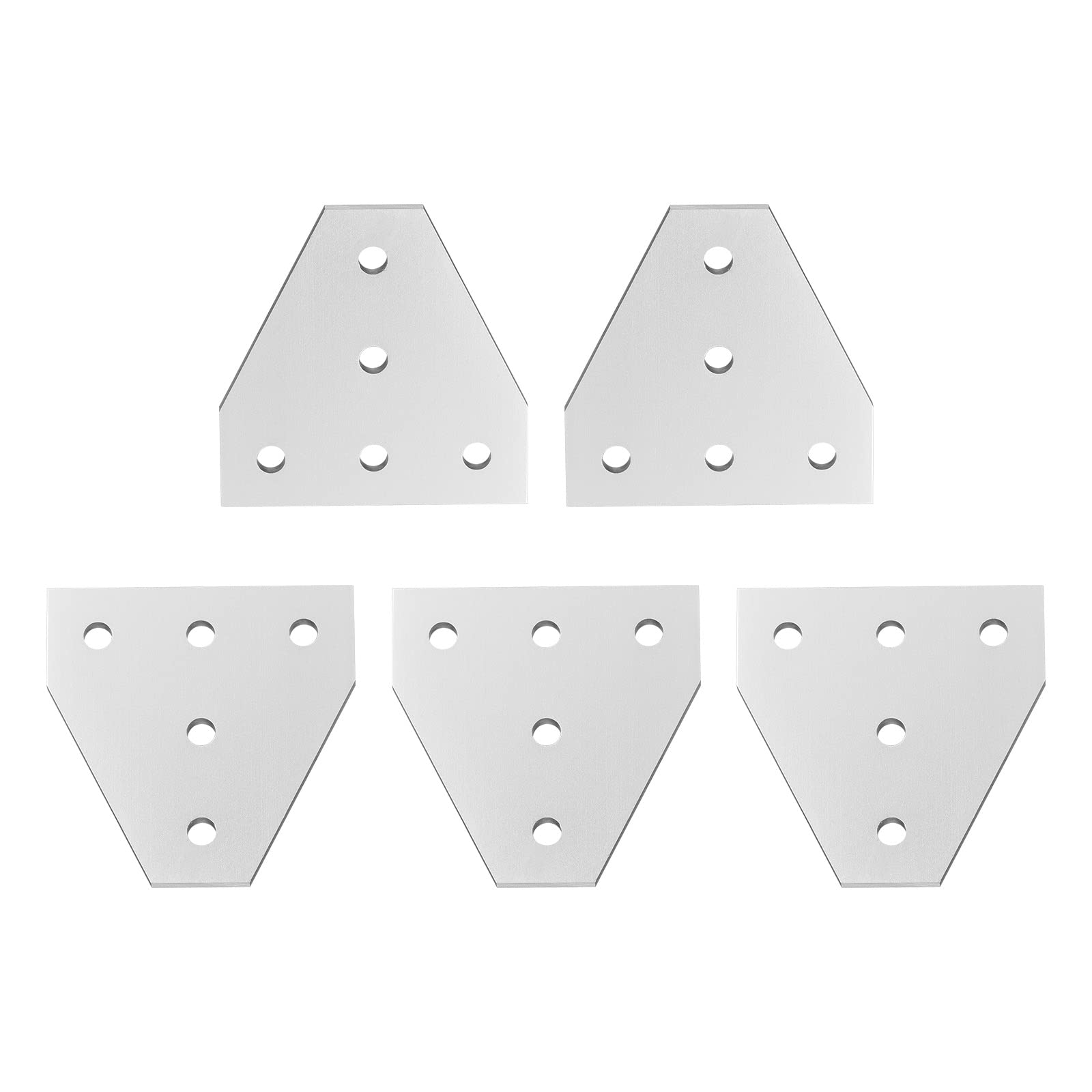 DTGN 2.36"x2.36"(LxW) T Shape Joining Plates - 5Pack - Good for 3D Printer Frame - Outside Corner Brackets 2020 Aluminum Extrusion - Silver Tone