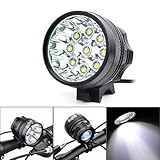 Gugou® Bike Light Headlamp 9T6 15000LM 3 Mode with 8.4v 12000mah 18650 battery pack +charger Cycling Bicycle flashlight 9*Cree XM-L T6 (Black)