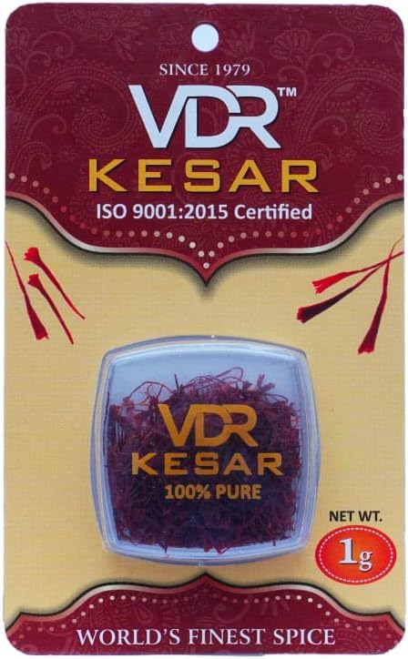 VDR Saffron 1 gm (Pack of 10) Purest & Finest Kashmiri Saffron/Kesar (Certified Grade - I, Premium
