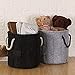 Sea Team 13.4 inches Cross Pattern Felt Storage Basket Nursery Storage Bin Toys Hamper with Rope Handles for Kid's Room, Gray