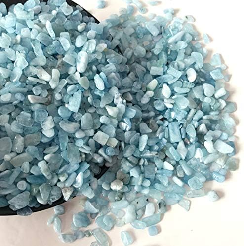 Hardscaping Materials - PowerTRC Aquamarine Tumbled Stone Chips | Decorative Irregular Shaped Crushed Stone Chips | 1 Pound