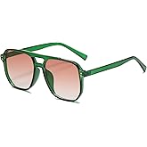 Breaksun Retro Square Aviator Sunglasses for Women Men Trendy 70s Square Sun Glasses Vintage Shades