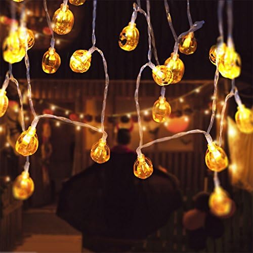 Halloween 3D Pumpkin Light String,Outdoor Hanging Battery Operated 20 Leds Fairy Decoration for Window,Yard,Garden,Tree,Party