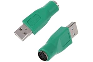 2 Pieces PS / 2 Plug to USB Socket Adapter Replacement PS / 2 to USB Converter for Old Keyboard greenProfessional and Fashion