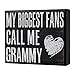 JennyGems My Biggest Fans Call Me Grammy Sign – 8x6 Black and White Wood Box Sign, Grandma Gift Décor, Tabletop or Wall Hanging