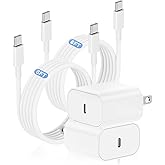 for iPhone 15 16 17 Charger Fast Charging 6ft, Apple 20W USB C Charger and Type C to C Cable Cord Block Plug Adapter for iPho