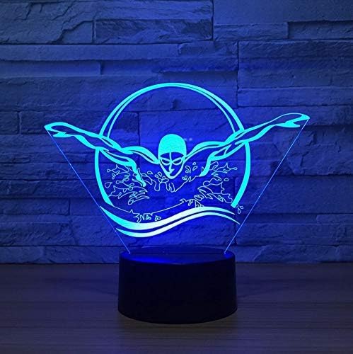 ZBHW Swimming Acrylic LED 3D Night Light USB 7 Color Withc Remote 3D Lamp Creative Baby Sleepping Atmosphere Lamp Best Toy Gifts
