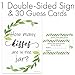 DISTINCTIVS Guess How Many Kisses in The Jar Game, Greenery Theme - 1 Sign and 30 Cards Set for Bridal Showers, Weddings, Gender Reveals, and Baby Showers