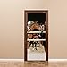 AmazingWall Stable 3D Horse Door Decor DIY Home Decoration Closet Poster Door Wall Mural Deca 30.3x78.7