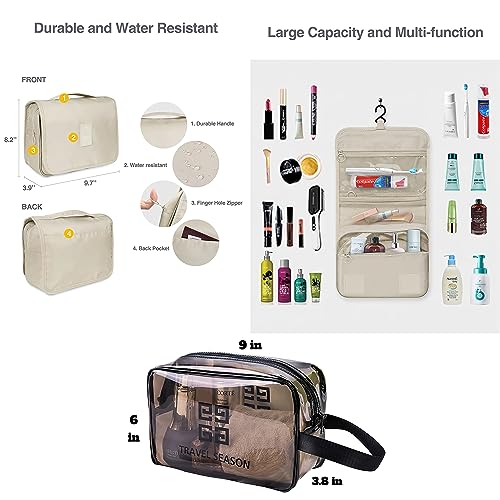 VOSRTDSV Cute Travel Makeup Bag,Portable Toiletry Make up Organizer Cosmetic Bags for Women,3PC Toiletries accessories Travel Accessories Dorm Room Toiletry Bag