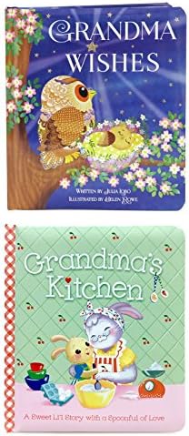 2-Pack Padded Board Books: Grandma's Wishes & Grandma's Kitchen, Gifts for Mother's Day, Grandmother's Day, New Moms & Grandmas, Birthdays, Holidays, Ages 1-5