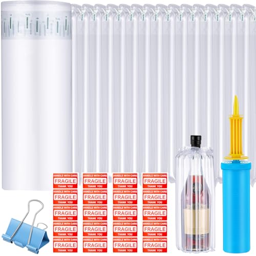 Photo 1 of PerKoop 12"x175' Inflatable Air Pillows for Shipping Large Bubble Cushioning Wrap Packing with Pump Bubble Cushioning Wrap Roll with Fragile Stickers for Heavy Duty Moving Protection