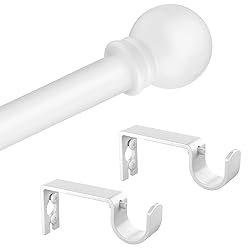 Authandis White Curtain Rods for Bedroom with