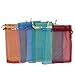 ZXUY Wedding Party Favor Satin Drawstring Organza Bags Pouch (100Pcs,Random Color)