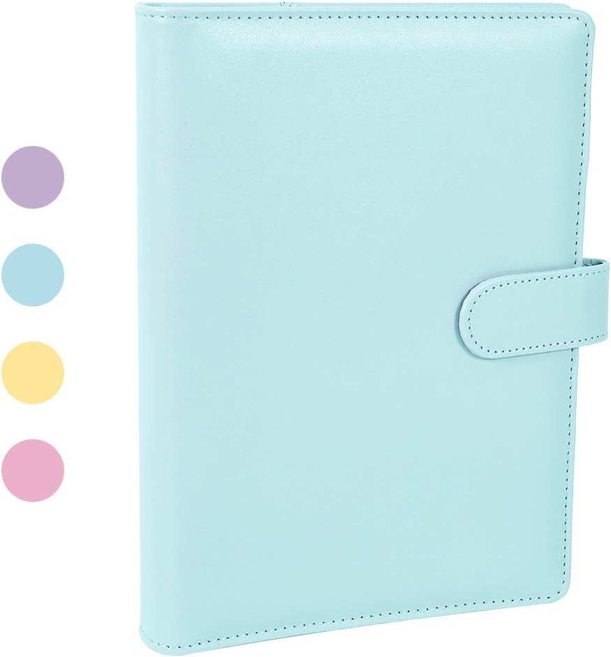 falllea A5 PU Leather Ring Binder 6 Hole Refillable Cover Blue