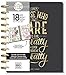 The Happy Planner Big Planner, Horizontal Layout - Black & Gold - Disc-bound Planner - Weekly & Monthly Pages - July 2019 to December 2020 - Stylish & Functional - Big Size - 8.5 x 11 in.